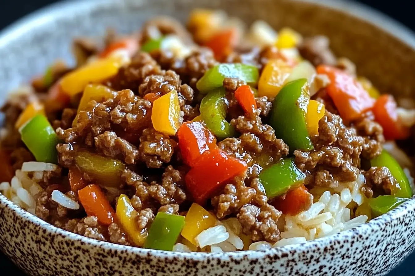 Beef and Pepper Rice Bowl