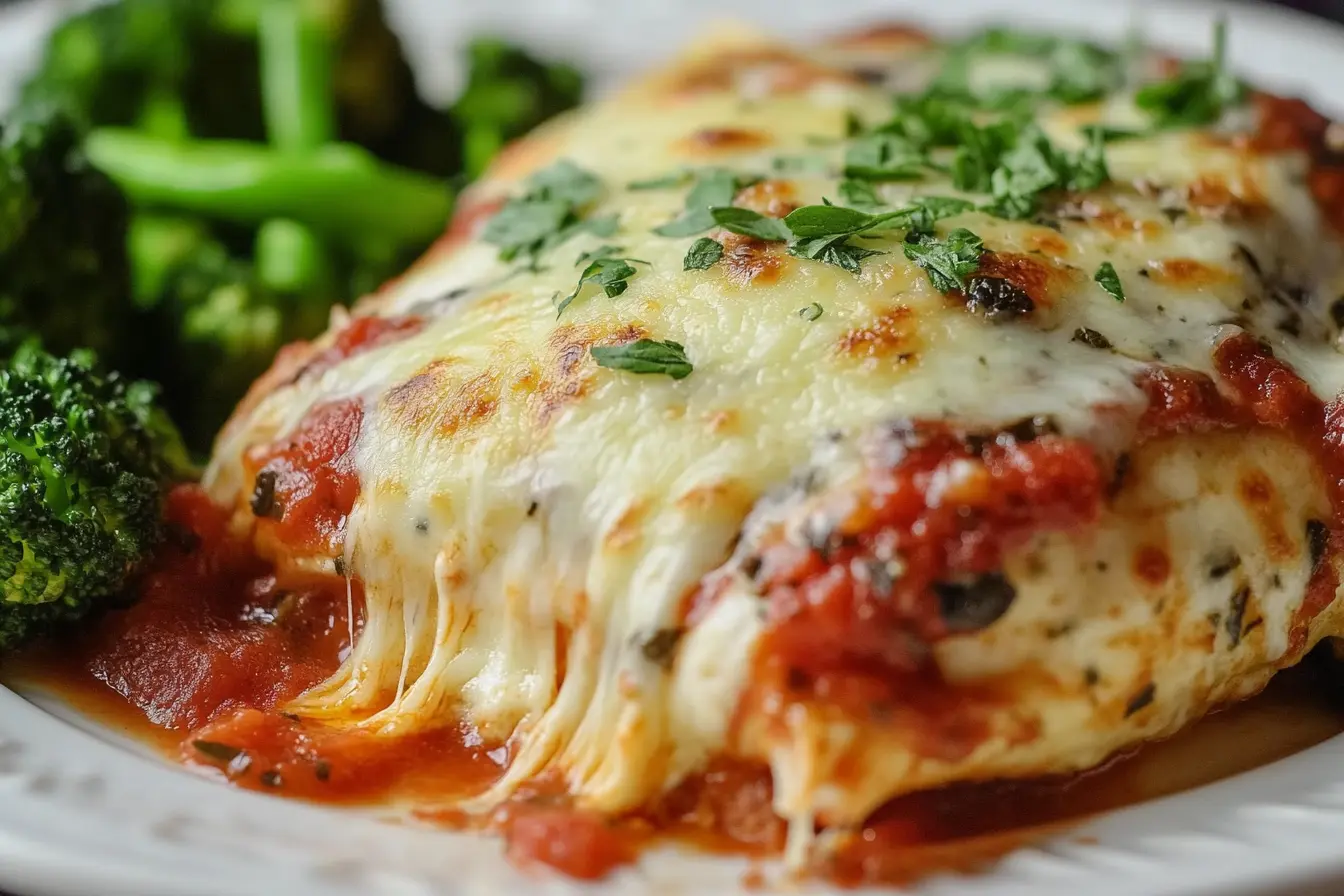 Easy Baked Chicken Parmesan (No Breading)