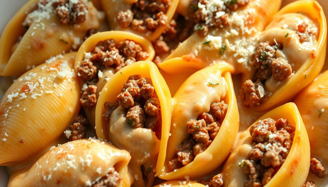 Cheesy Beef Stuffed Shells