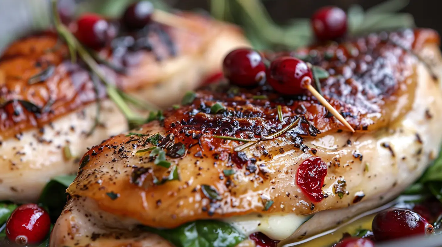 Cranberry & Spinach Stuffed Chicken Breasts with Brie