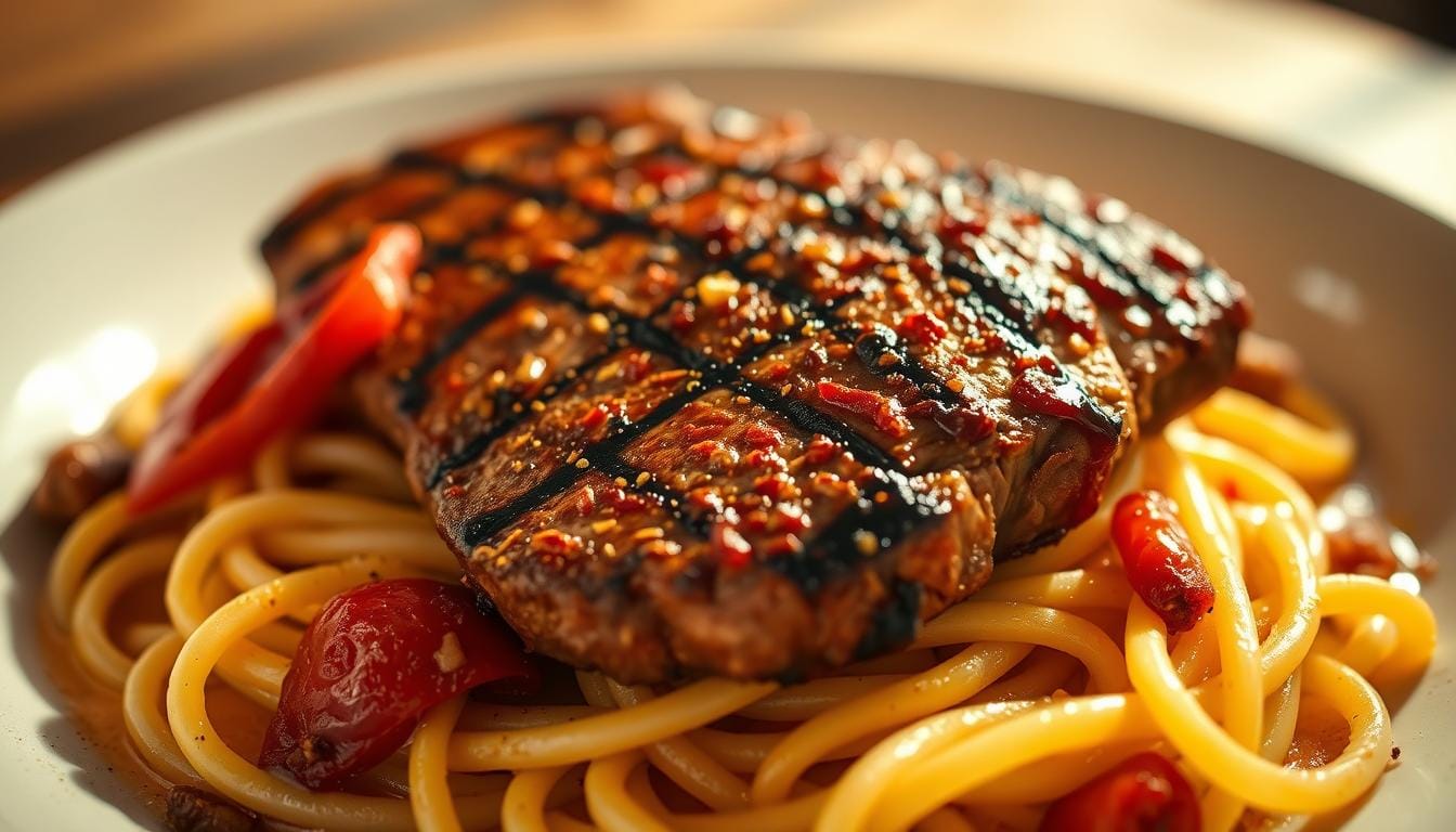 Spicy Steak Pasta